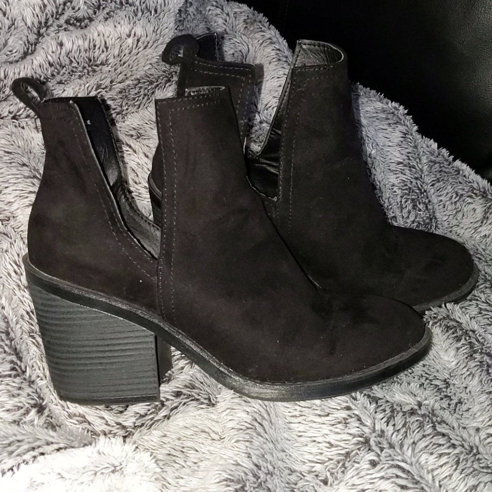 Black suede booties